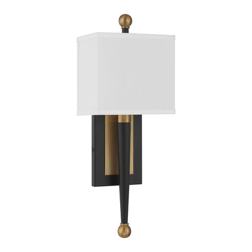 Ardson 1 Light 7" Sconce in Matte Black + Vibrant Gold