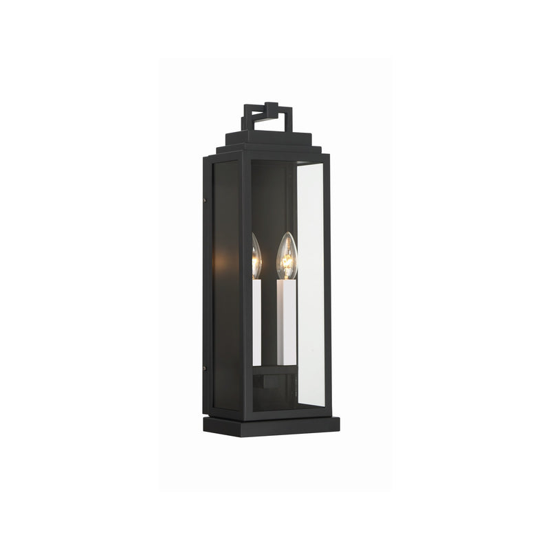 Aspen 2 Light 6.5" Outdoor Sconce in Matte Black