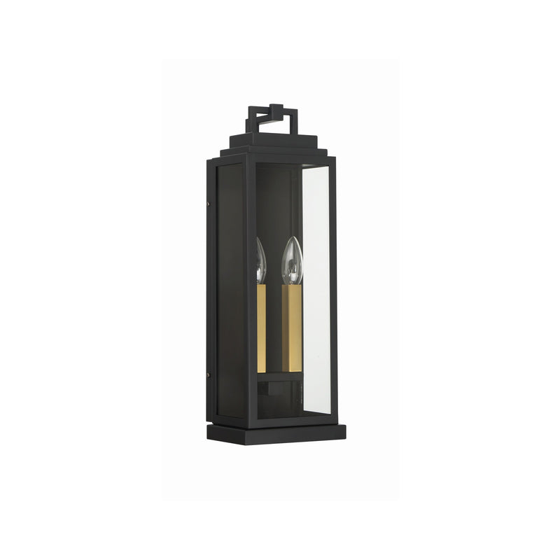 Aspen 2 Light 6.5" Outdoor Sconce in Matte Black