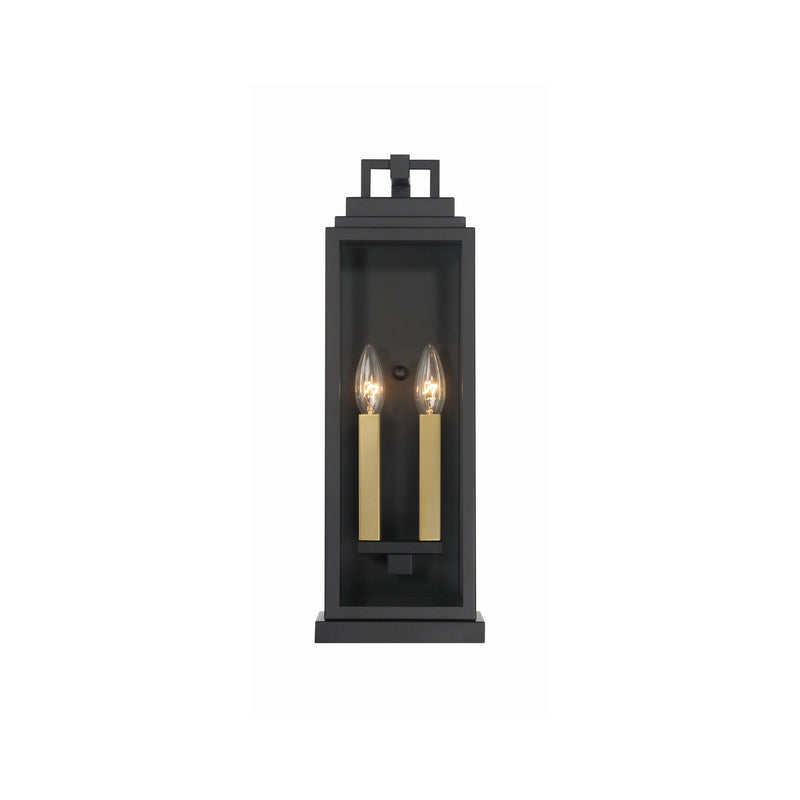 Aspen 2 Light 6.5" Outdoor Sconce in Matte Black