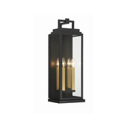 Aspen 4 Light 7.75" Outdoor Sconce in Matte Black