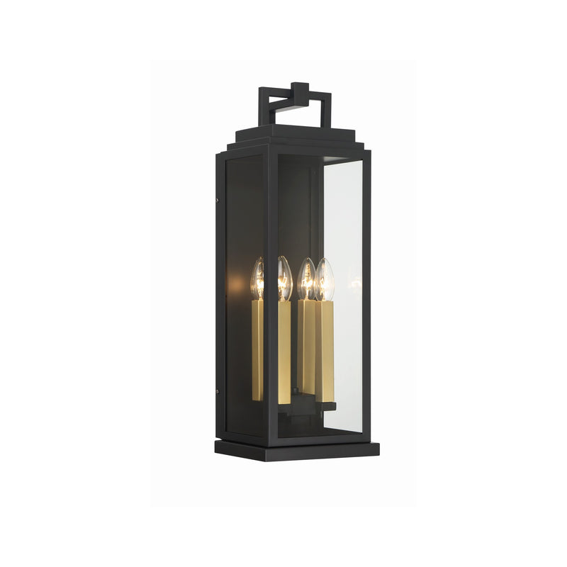 Aspen 4 Light 7.75" Outdoor Sconce in Matte Black