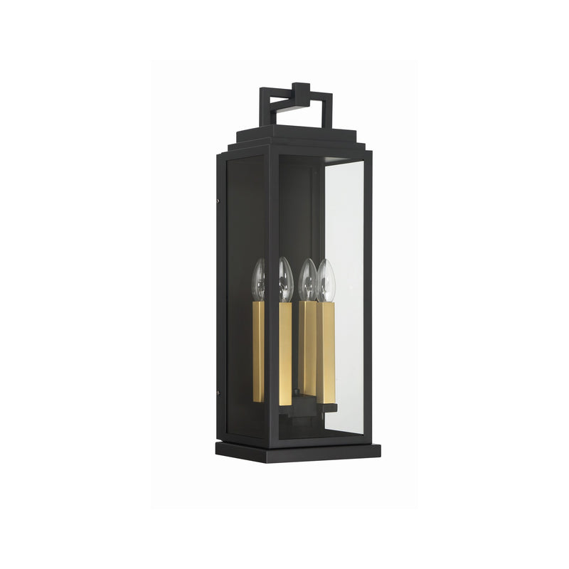 Aspen 4 Light 7.75" Outdoor Sconce in Matte Black
