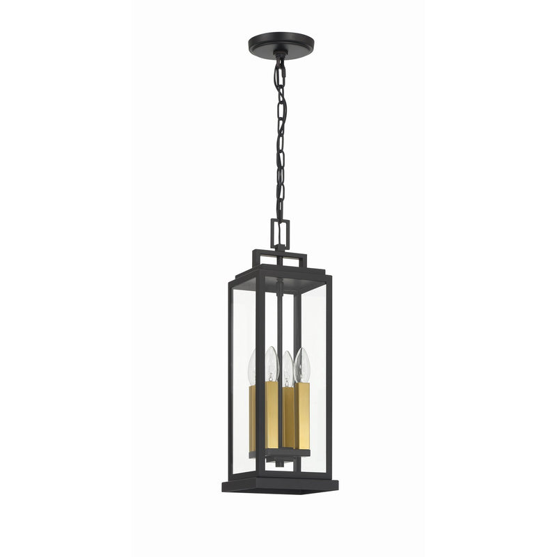 Aspen 4 Light 6.5" Outdoor Pendant in Matte Black