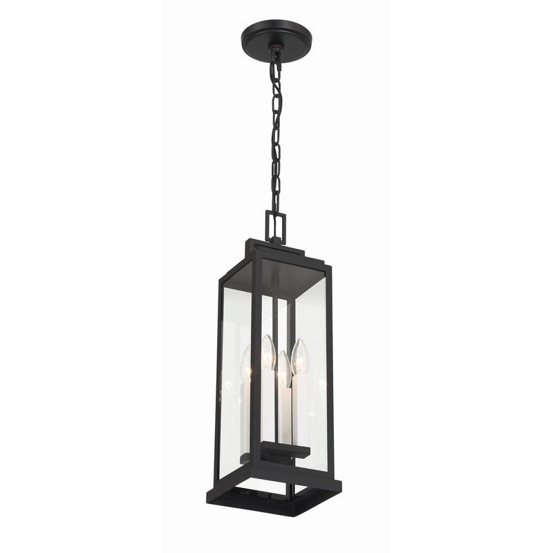 Aspen 4 Light 6.5" Outdoor Pendant in Matte Black