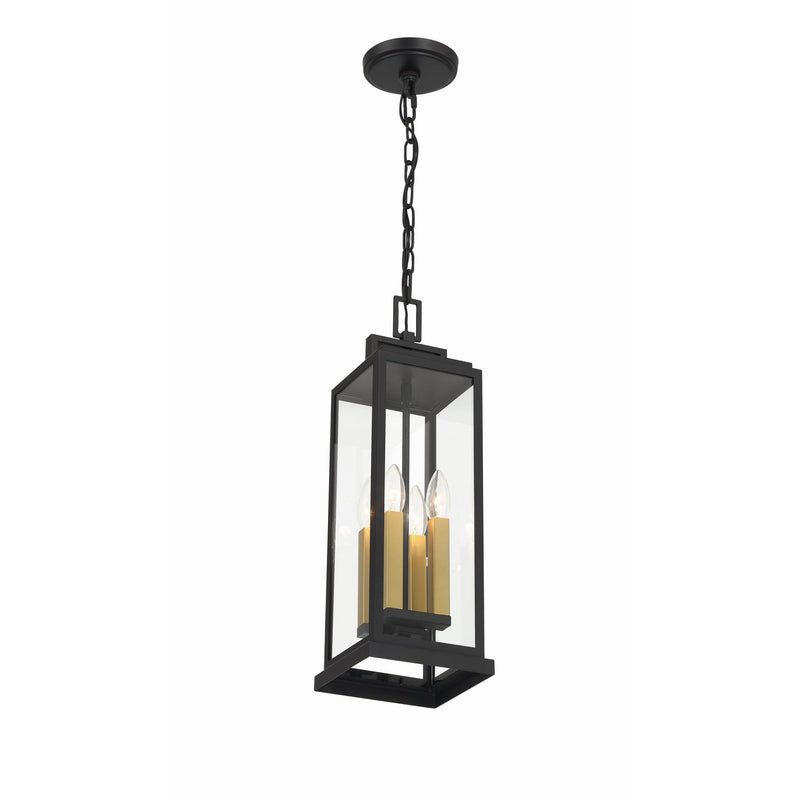 Aspen 4 Light 6.5" Outdoor Pendant in Matte Black