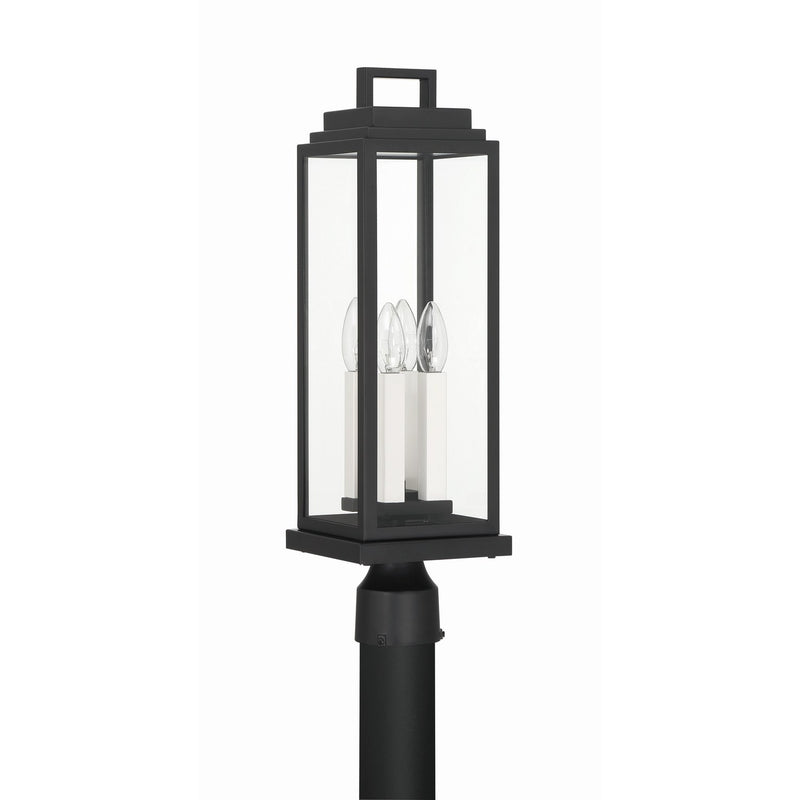 Aspen 4 Light 6.5" Outdoor Post in Matte Black