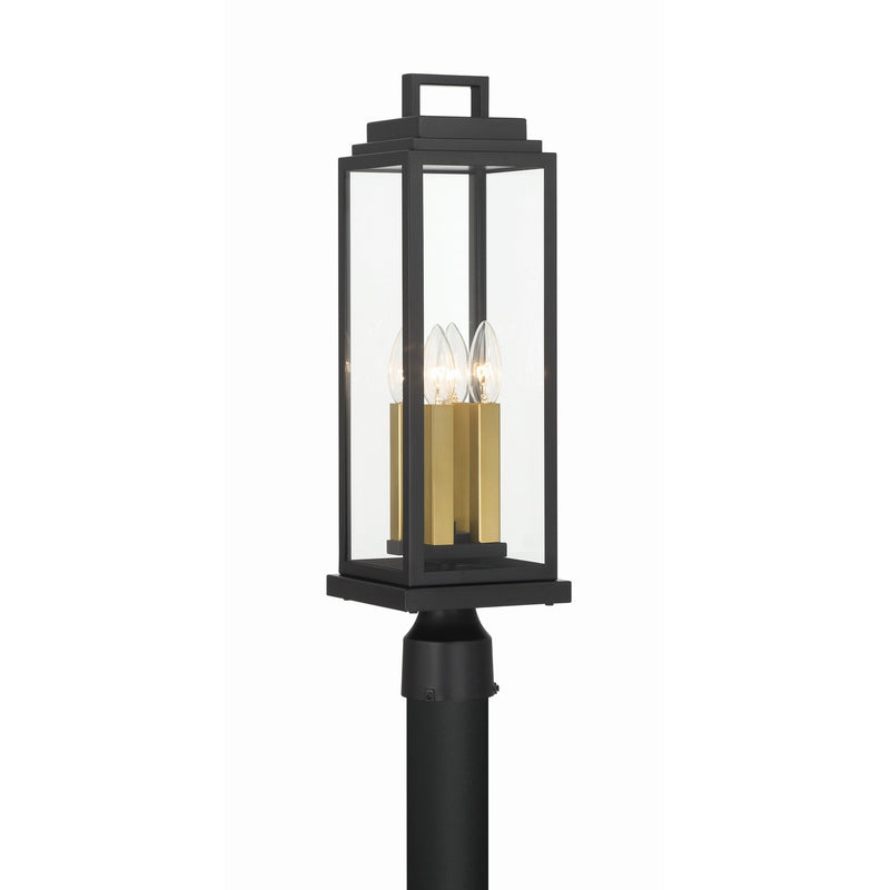 Aspen 4 Light 6.5" Outdoor Post in Matte Black