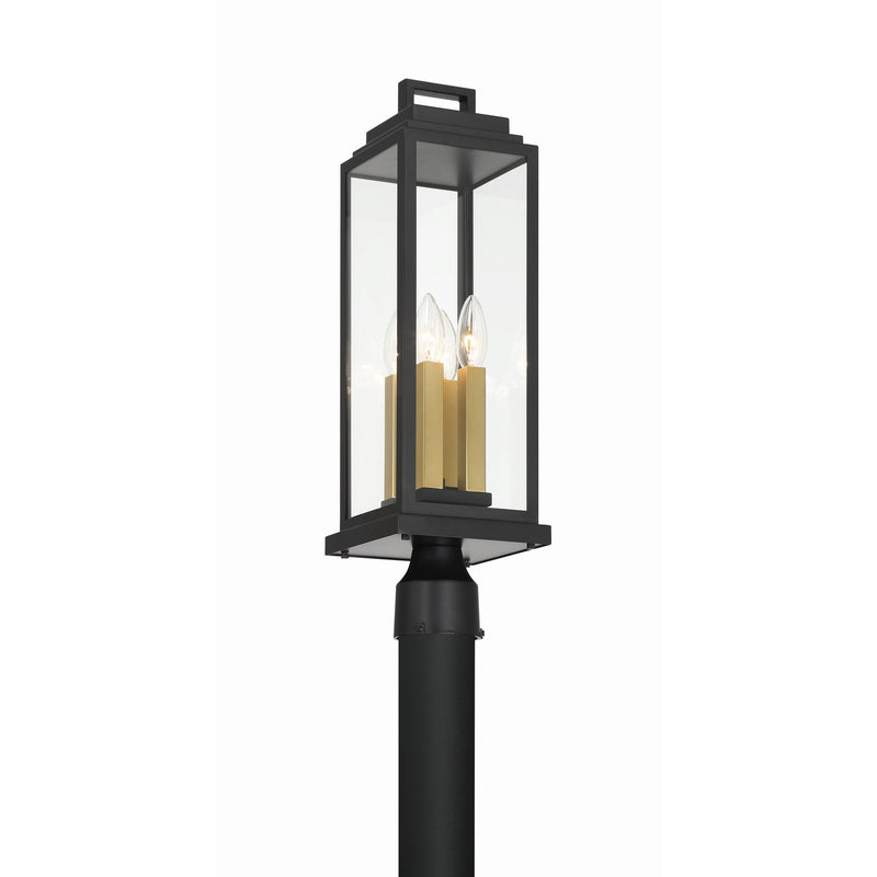 Aspen 4 Light 6.5" Outdoor Post in Matte Black