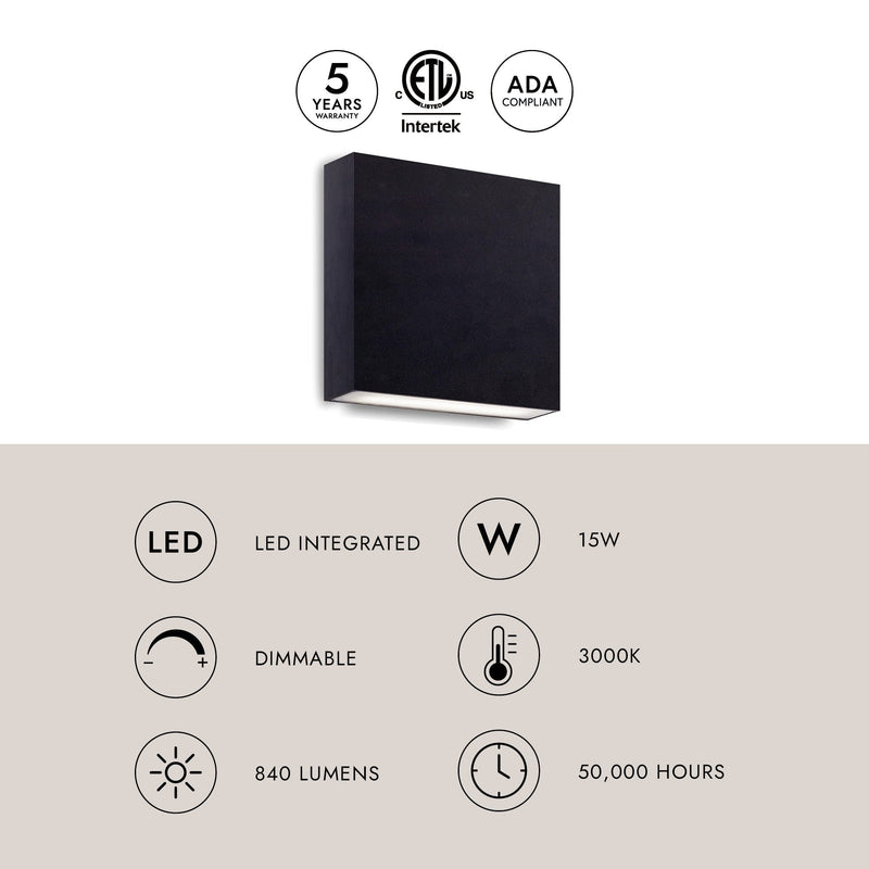 Mica 6" All-terior Up/Down Wall Light in Brushed Nickel