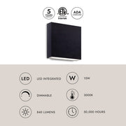 Mica 6" All-terior Up/Down Wall Light in White