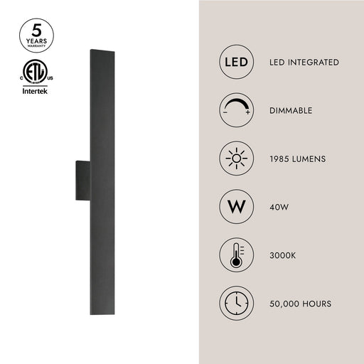 Vesta 36" All-terior Wall Light in Black