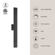 Vesta 36" All-terior Wall Light in White