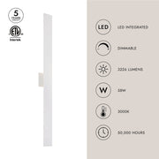 Vesta 50" All-terior Wall Light in White