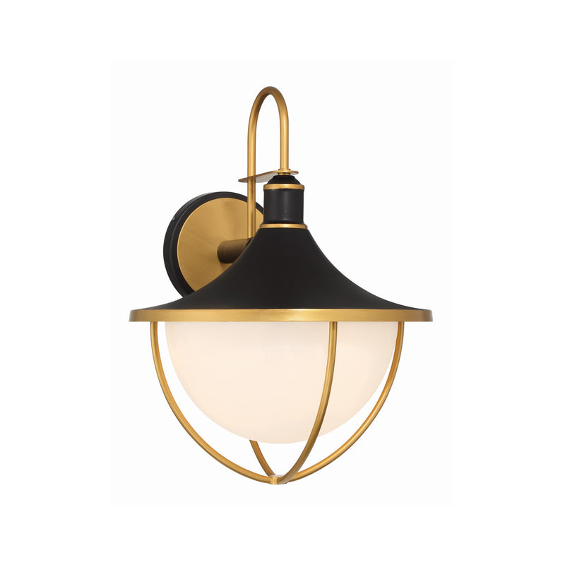 Atlas 3 Light 16.5" Outdoor Sconce in Matte Black + Textured Gold