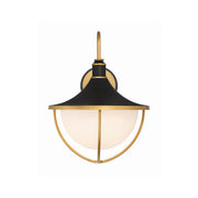Atlas 3 Light 16.5" Outdoor Sconce in Matte Black + Textured Gold