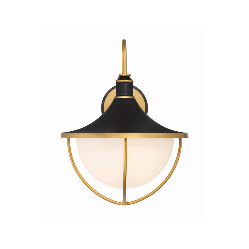 Atlas 3 Light 16.5" Outdoor Sconce in Matte Black + Textured Gold