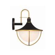 Atlas 3 Light 16.5" Outdoor Sconce in Matte Black + Textured Gold