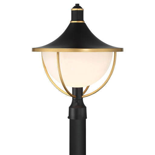 Atlas 1 Light 16.5" Outdoor Post in Matte Black + Textured Gold