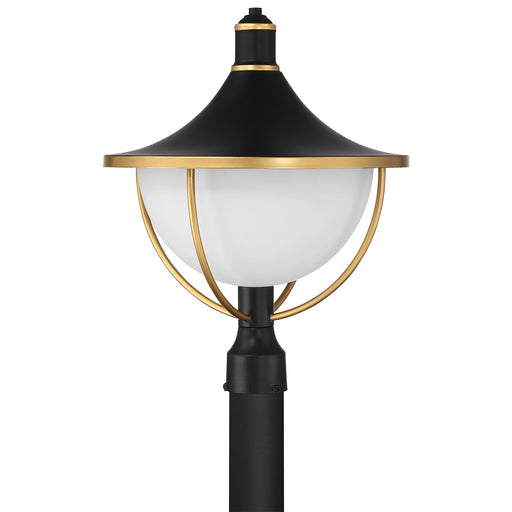 Atlas 1 Light 16.5" Outdoor Post in Matte Black + Textured Gold