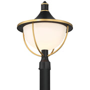 Atlas 1 Light 16.5" Outdoor Post in Matte Black + Textured Gold