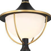 Atlas 1 Light 16.5" Outdoor Post in Matte Black + Textured Gold