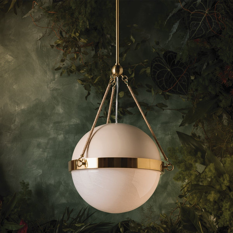 Abbie Pendant in Aged Brass / Soft Bisque
