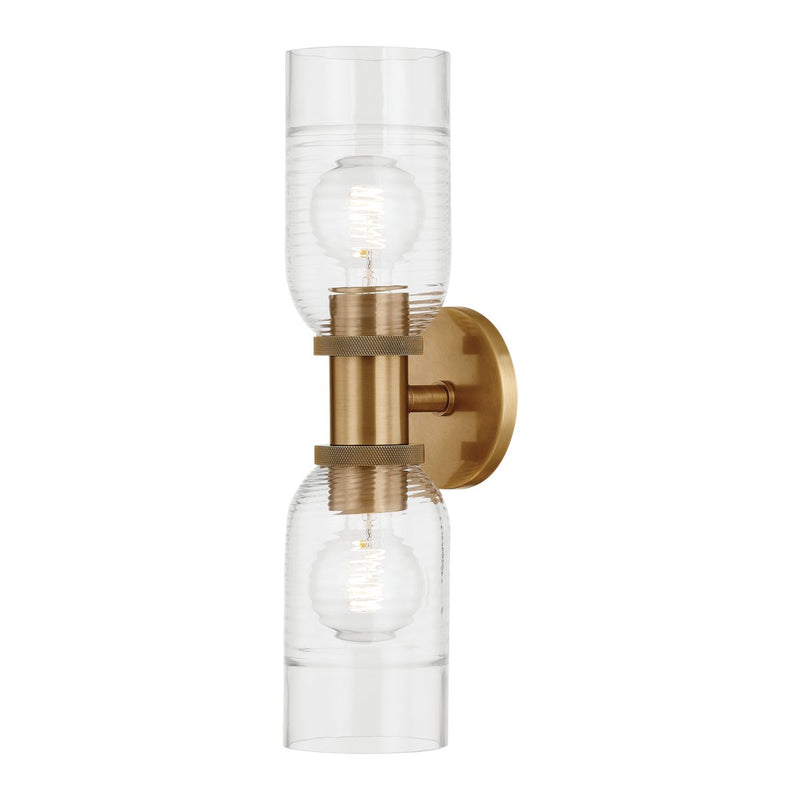 Redding 2-Light Wall Sconce in Patina Brass