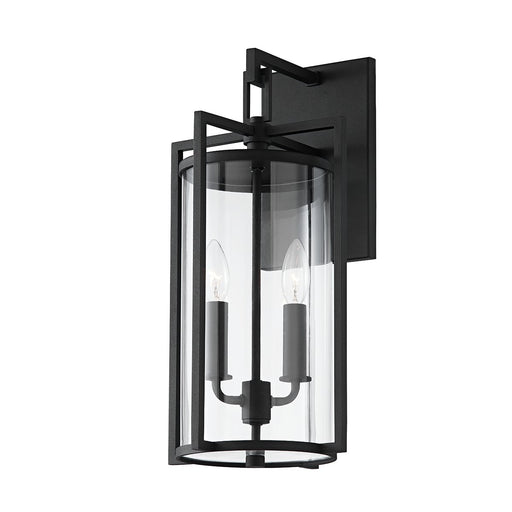Percy 2-Light Outdoor Wall Lantern in Texture Black