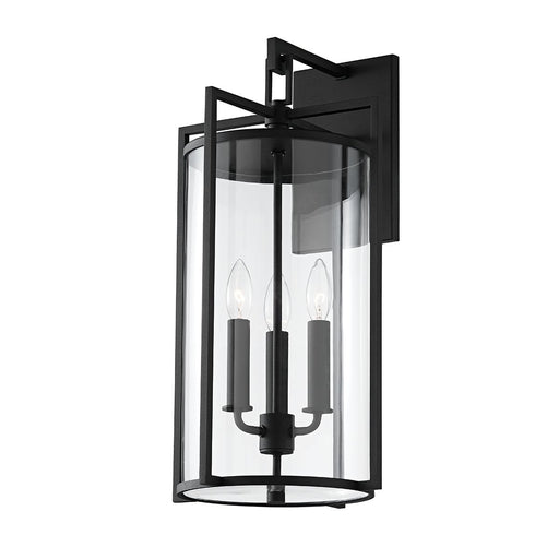 Percy 3-Light Outdoor Wall Lantern in Texture Black
