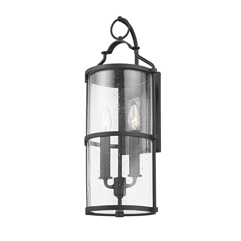 Burbank 2-Light Outdoor Wall Lantern in Texture Black