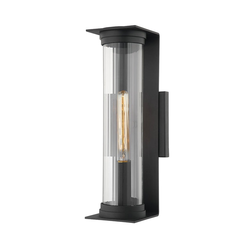 Presley Small Outdoor Wall Lantern in Texture Black