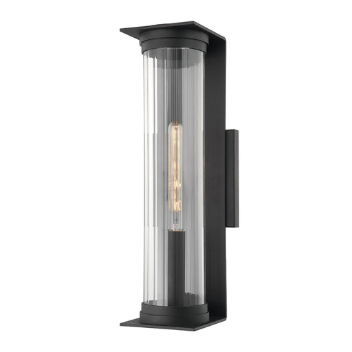 Presley Large Outdoor Wall Lantern in Texture Black