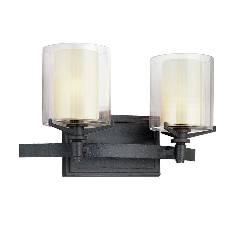 Arcadia 2-Light Bath Vanity Light in Textured Iron