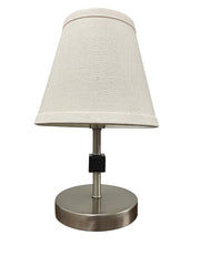Bryson 12" Cube Mini Accent Table Lamp in Satin Nickel/Supreme Silver
