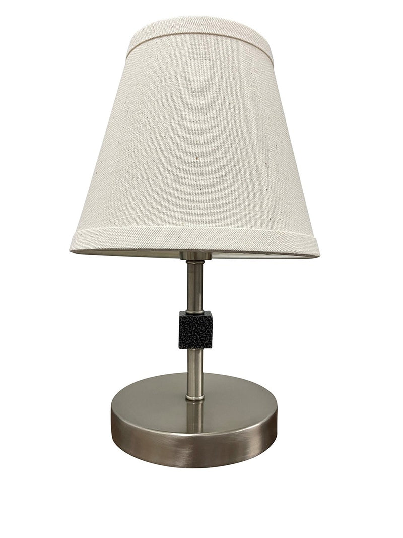 Bryson 12" Cube Mini Accent Table Lamp in Satin Nickel/Supreme Silver