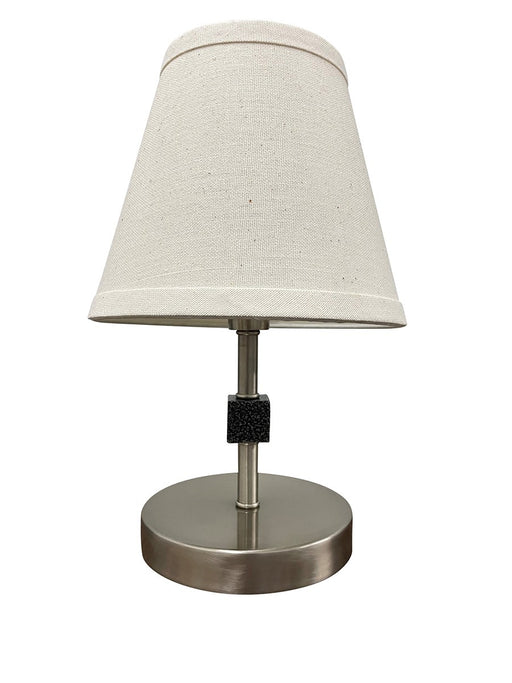 Bryson 12" Cube Mini Accent Table Lamp in Satin Nickel/Supreme Silver