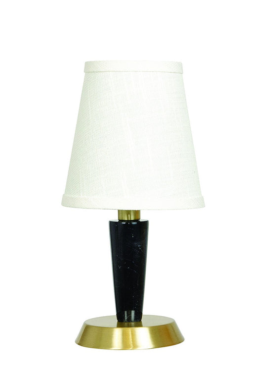 Bryson 12.75" Marble Column Mini Accent Table Lamp in Satin Brass