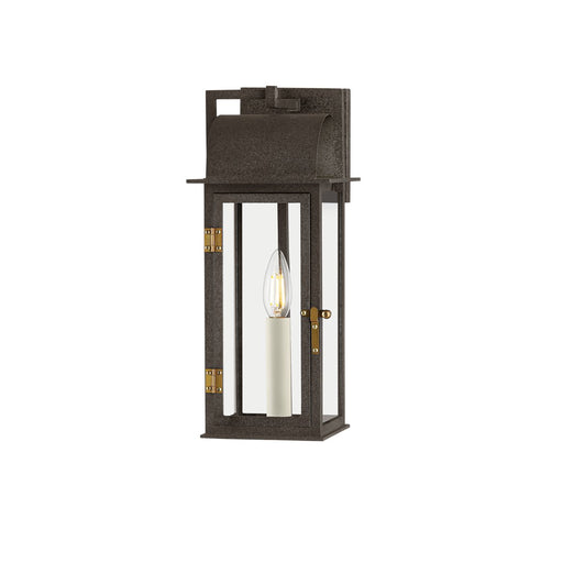 Bohen Small Outdoor Wall Lantern in French Iron / Patina Brass