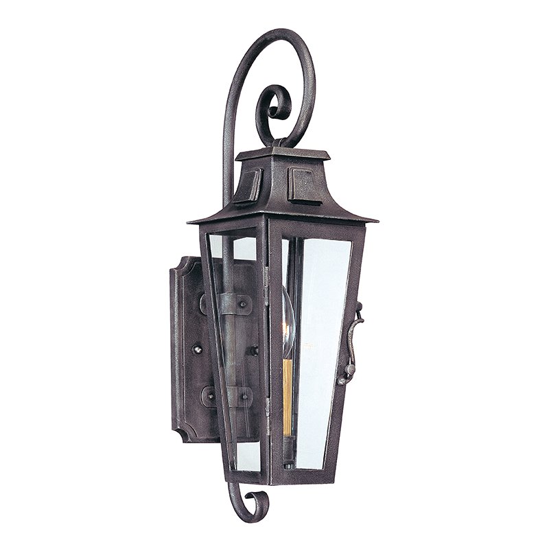 Parisian Square Outdoor Wall Lantern in Aged Pewter