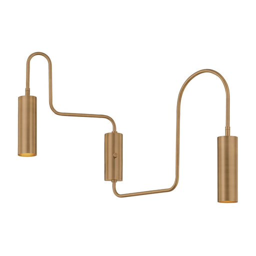 Lark 2-Light Swing Arm Wall Lamp in Patina Brass