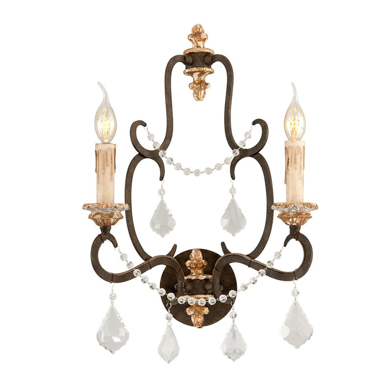 Bordeaux 2-Light Wall Sconce in Parisian Bronze