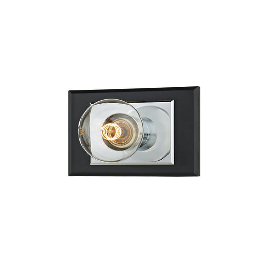 Runyan Bath Sconce in Polished Chrome / Soft Black
