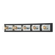 Runyan 5-Light Bath Vanity Light in Polished Chrome / Soft Black