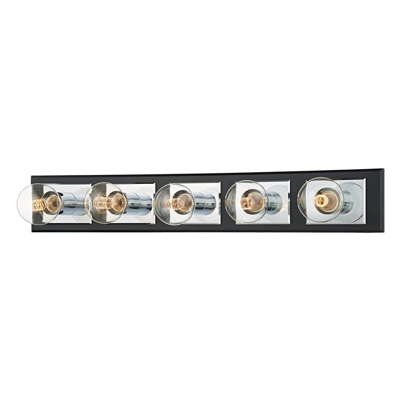 Runyan 5-Light Bath Vanity Light in Polished Chrome / Soft Black