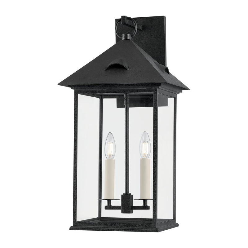 Corning Large 2-Light Outdoor Wall Lantern in Forged Iron