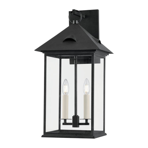 Corning Large 2-Light Outdoor Wall Lantern in Forged Iron