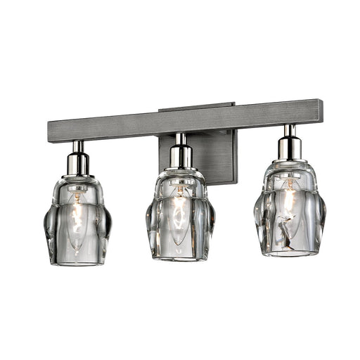 Citizen 3-Light Bath Vanity Light in Graphite / Polished Nickel
