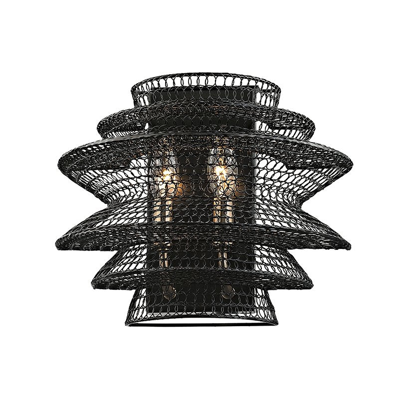 Kokoro 2-Light Wall Sconce in Soft Black