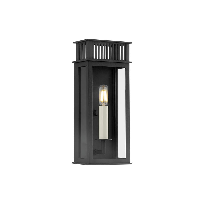 Gridley Outdoor Wall Lantern in Texture Black